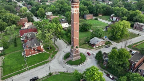 Aerial-view-of-a-watch-tower-in-College-Heights-near-St