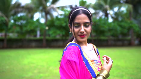 Beautiful-Indian-woman-in-traditional-chaniya-choli-for-navratri-10