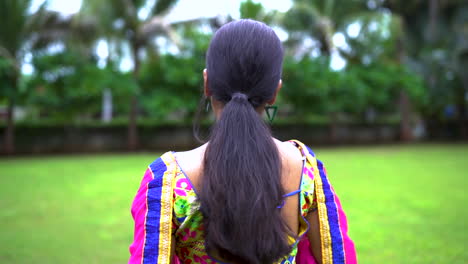 Beautiful-Indian-woman-in-traditional-chaniya-choli-for-navratri-9