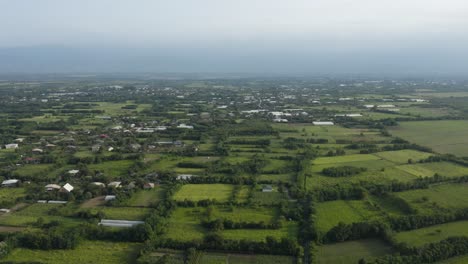 Landscape-With-Lush-Green-Fields-In-Geguti-Village,-Georgia---aerial-panoramic