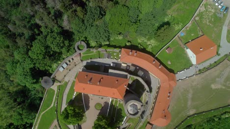 Svojanov-castle-in-the-Czech-Republic-view-of-the-mine-from-a-drone-on-a-sunny-day