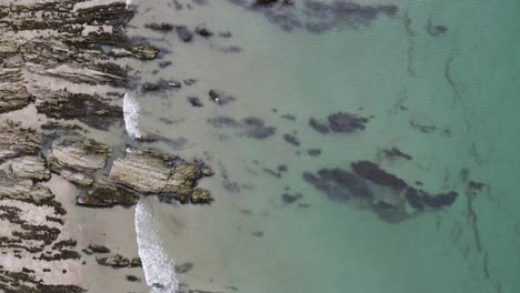 Overhead-View-Of-Tranquil-Seashore-Of-Polhawn-Fort-In-Torpoint,-Cornwall,-England