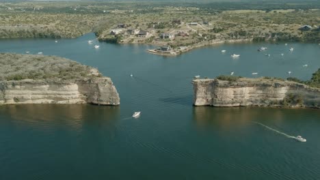 Slow-Cinematic-shot-of-hells-gate-at-possum-kingdom-lake-in-south-texas