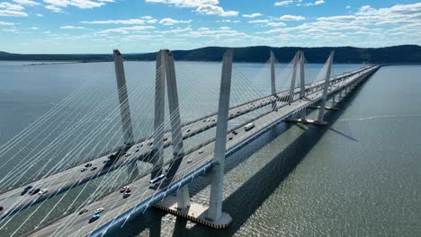 Aerial-of-New-Tappen-Zee-Andrew-Cuomo-Bridge-over-Hudson-River-in-New-York