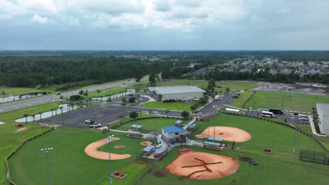 Youth-baseball-fields-in-suburban-area-timelapse