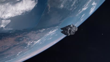 Large-Futuristic-Spaceship-Leaving-Earth-Orbit