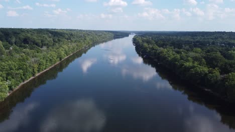 Flying-over-the-Delaware-river-on-a-sunny-cloudy-day-2