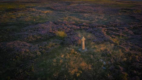 Aerial-view-of-Old-Ralph-a-Medieval-stone-cross-on-the-North-York-Moors