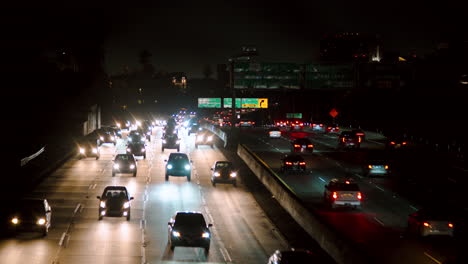 Busy-Freeway-Traffic-at-Night-in-Downtown-Los-Angeles