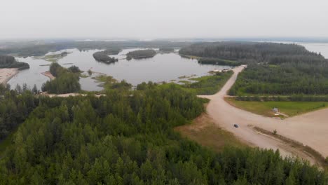 4K-Drohnenvideo-Des-Erholungsgebiets-Tanana-Lake-In-Fairbanks,-Ak-Während-Eines-Sommertages-2
