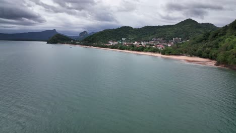 Cloudy-Sky-Over-Stunning-Ao-Nang-Beach-In-Krabi's-Mainland-In-Thailand