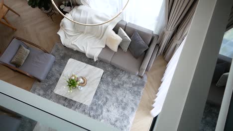 Modern-Luxury-Living-Room-Interior-Design,-Top-View