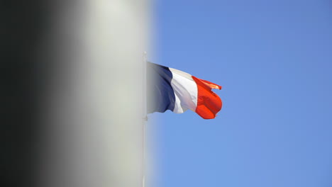 French-Flag-In-The-Wind-Slow-Motion-Shot