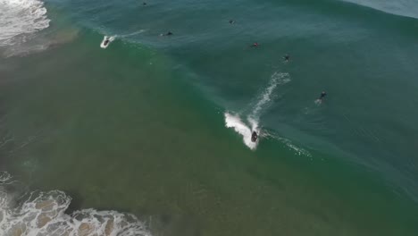Bodyboarder-Rides-Wave,-good-barrel-in-Sintra-beach