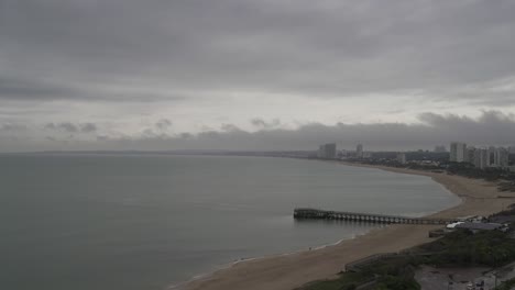 Time-lapse-shot-of-mystic-cloudy-day-at-beach-in-Punta-del-Este-in-Uruguay