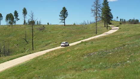 Antena,-Todoterreno-Conduciendo-Por-Un-Camino-De-Tierra-En-El-Parque-Estatal-De-Bosques-Verdes-Templados