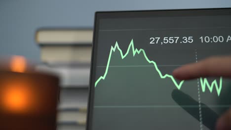 Day-trader-uses-touch-screen-monitor-to-check-fluctuations-in-bitcoin-chart