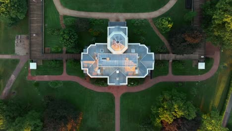 Top-down-aerial-of-Monticello-in-Charlottesville-Virginia