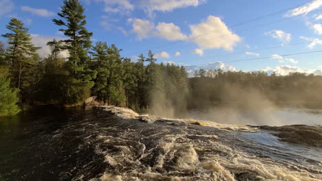 Famous-High-Falls-on-Muskoka-river,-Bracebridge,-Ontario