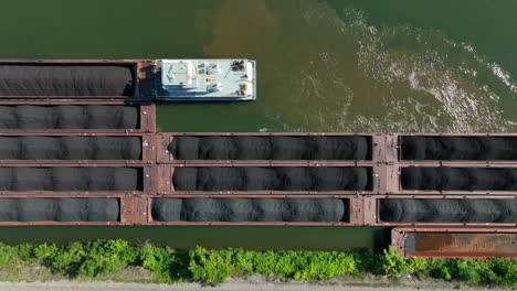 Top-down-aerial-of-barge-in-water