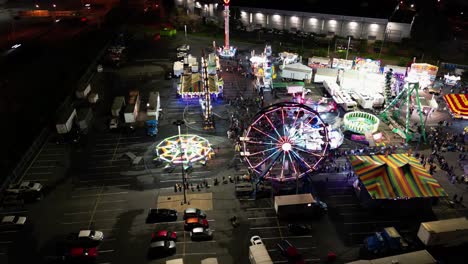 Amusement-park,-Timelapse-in-the-night