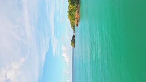 Vertical-Shot-Of-Playa-Bonita-With-Turquoise-Seascape-In-Las-Terrenas,-Dominican-Republic
