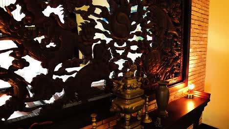 Vietnamese-house-wall-with-wooden-antique-carving