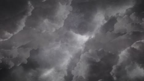 4k-view-of-flying-through-dark--clouds,-thunderstorm