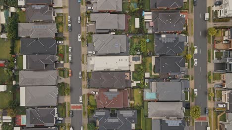 Drone-of-house-in-Sydney,Australia,drone,Sydney,overhead,road,street,house,block,suburb,cars,neighbourhood,late-evening,horizon,sunset,floods