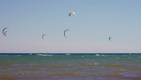 Kitesurfing-with-a-clear-sky