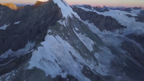 Drone-view-of-Alps-at-sunrise