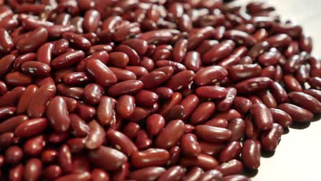 Pile-of-Red-Bean-on-Table,-Close-Up