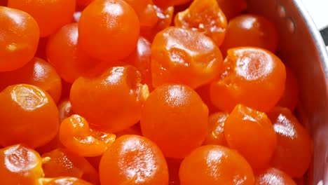 Many-of-Orange-Salted-Yolk,-Close-Up-2