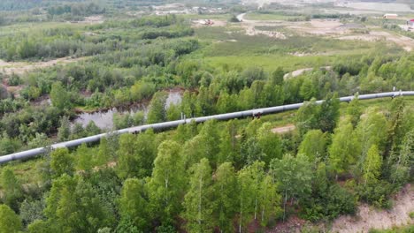 4K-Drone-Video-of-Trans-Alaska-Pipeline-in-Fairbanks,-AK-during-Sunny-Summer-Day-4