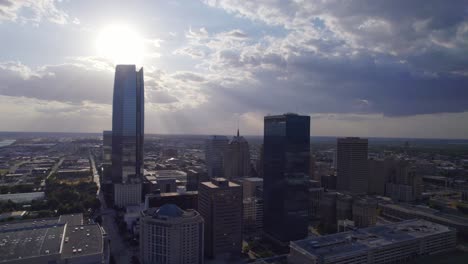4K-drone-footage-of-downtown-Oklahoma-City-at-sunset