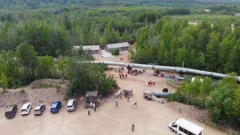 4K-Drone-Video-of-Trans-Alaska-Pipeline-in-Fairbanks,-AK-during-Sunny-Summer-Day-3