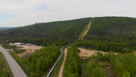 4K-Drone-Video-of-Trans-Alaska-Pipeline-in-Fairbanks,-AK-during-Sunny-Summer-Day-14