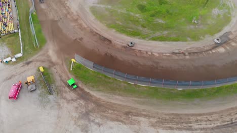 4K-Drone-Video-of-Auto-Racing-at-Mitchell-Raceway-in-Fairbanks,-AK-during-Sunny-Summer-Evening-1