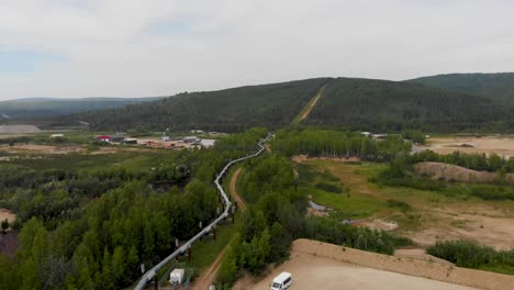 4K-Drone-Video-of-Trans-Alaska-Pipeline-in-Fairbanks,-AK-during-Sunny-Summer-Day-7