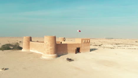Fuerte-De-Zubara-En-El-Desierto-De-Qatar---Disparo-De-Drones-2