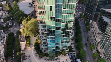 High-rise-condominiums-drone-view-in-4K