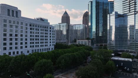 Aerial-approach-towards-high-rises-in-Atlanta-Midtown-area