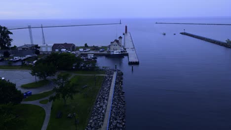 Rising-and-tilting-over-the-mouth-of-the-Muskegon-Lake-and-Lake-Michigan-Channel