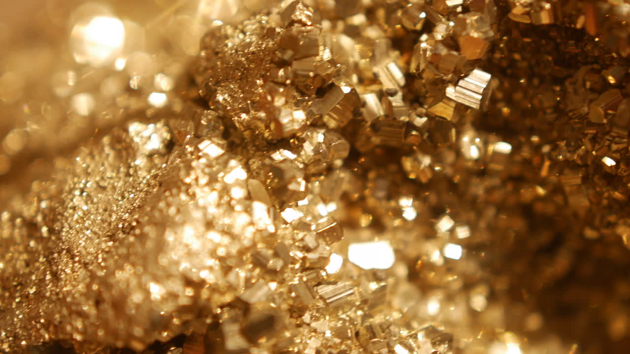 Premium stock video - Macro shot of iron pyrite fool's gold