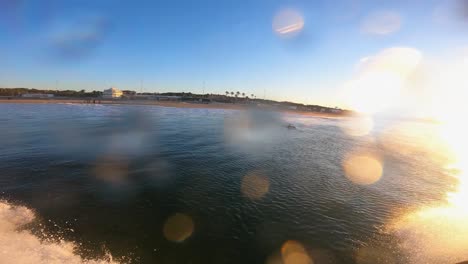 Morgenzeit-In-Lissabon-Stadtstrand-Bucht-Weitblick-Panorama-4k-Portugal