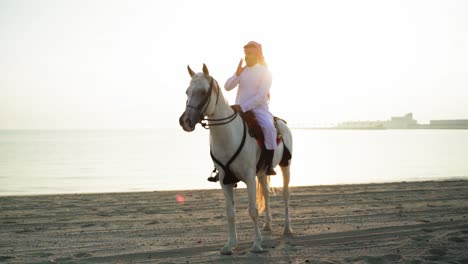 A-knight-on-horse-holding-Qatar-flag-near-the-sea-8