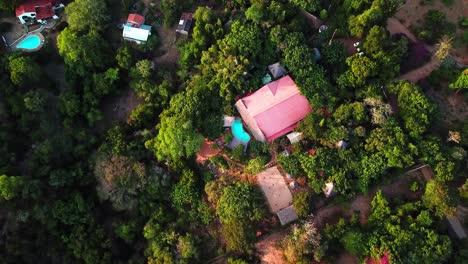 Top-down-View-Of-Backpackers-Enjoying-Scenic-Travel-In-Kenya---drone-shot
