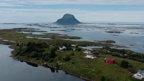 Lovund-Island-In-Norway---aerial-drone-shot