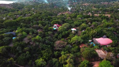 Panoramic-View-Of-A-Tranquil-Town-In-The-Forest-Mountains-Of-Kilifi-In-Kenya,-East-Africa