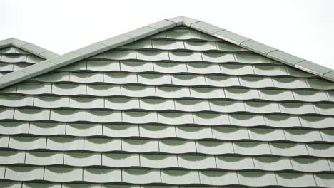 Detail-of-Green-Ceramic-Roof-Tiles,-Close-Up